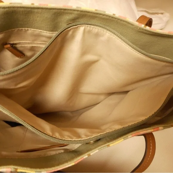 St Johns Bay Shoulder purse Striped Multicolor Tote Bag Beach - Picture 12 of 16